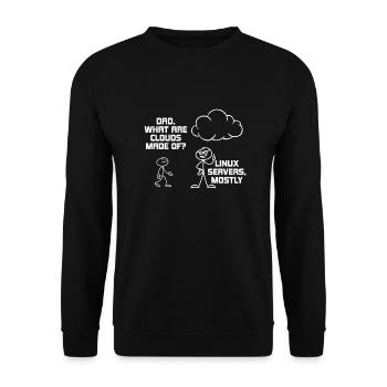 Linux Servers Computer Cloud - Unisex Sweatshirt - black - Front - Alina (178cm) & Michal (187cm)