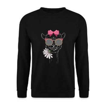 Lama Lady Gift - Unisex Sweatshirt - black - Front - Alina (178cm) & Michal (187cm)