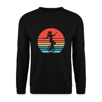 Einrad - Unisex Pullover - Schwarz - Vorne - Alina (178cm) & Michal (187cm)