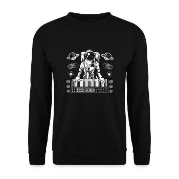 Synthesizer Astronaut - Unisex Sweatshirt - black - Front - Alina (178cm) & Michal (187cm)