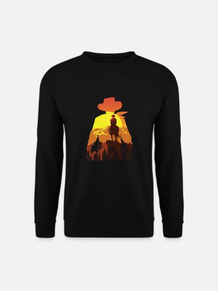 Cowboy Mit Pferd - Unisex Pullover - Schwarz