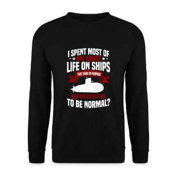 Lustiges U-Boot Geschenk - Unisex Pullover - Schwarz - Vorne - Alina (178cm) & Michal (187cm)