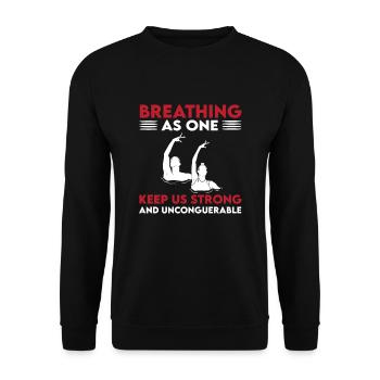 Synchronschwimmen Geschenk - Unisex Pullover - Schwarz - Vorne - Alina (178cm) & Michal (187cm)