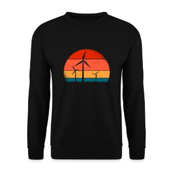 Wind turbine - Unisex Sweatshirt - black - Front - Alina (178cm) & Michal (187cm)