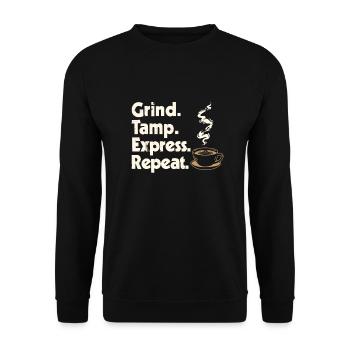 Barista - Unisex Sweatshirt - black - Front - Alina (178cm) & Michal (187cm)