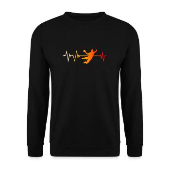 Handball Heartbeat - Sweat-shirt Unisexe - noir - Devant - Alina (178cm) & Michal (187cm)