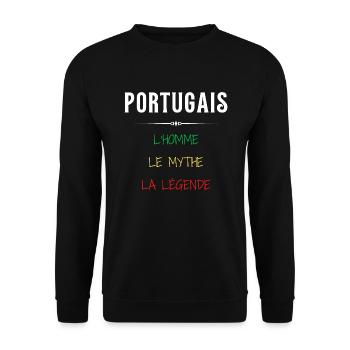 Portugal humour fier cadeau portugais humoristique - Sweat-shirt Unisexe - noir - Devant - Alina (178cm) & Michal (187cm)