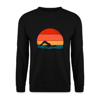Swim - Unisex Sweatshirt - black - Front - Alina (178cm) & Michal (187cm)