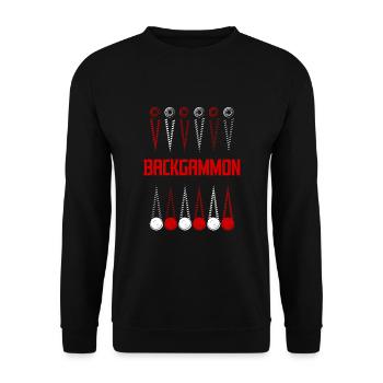 Backgammon - Unisex Pullover - Schwarz - Vorne - Alina (178cm) & Michal (187cm)