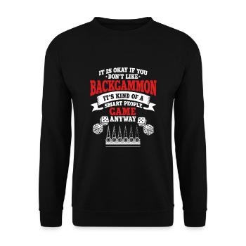 Backgammon - Unisex Pullover - Schwarz - Vorne - Alina (178cm) & Michal (187cm)
