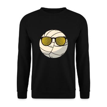 Volleyball Ball Mit Sonnenbrille - Unisex Pullover - Schwarz - Vorne - Alina (178cm) & Michal (187cm)