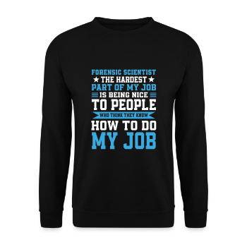 Forensic Scientist - Unisex Sweatshirt - black - Front - Alina (178cm) & Michal (187cm)