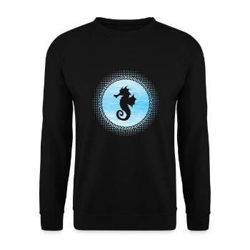 Sea horse - Unisex Sweatshirt - black - Front - Alina (178cm) & Michal (187cm)