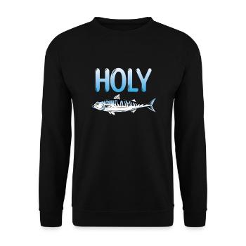 Heilige Makrele - Unisex Pullover - Schwarz - Vorne - Alina (178cm) & Michal (187cm)