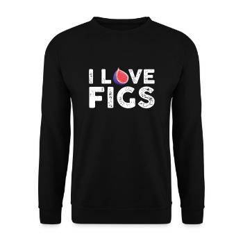 I love figs - Unisex Sweatshirt - black - Front - Alina (178cm) & Michal (187cm)