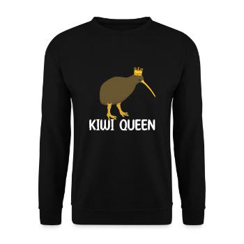 Kiwi Königin - Unisex Pullover - Schwarz - Vorne - Alina (178cm) & Michal (187cm)