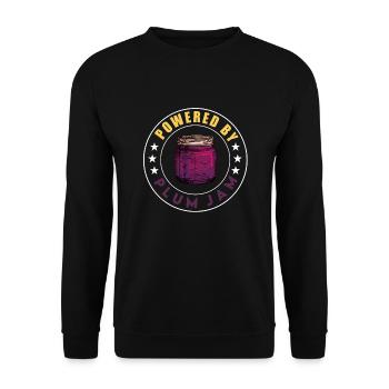 Plum puree saying - Unisex Sweatshirt - black - Front - Alina (178cm) & Michal (187cm)