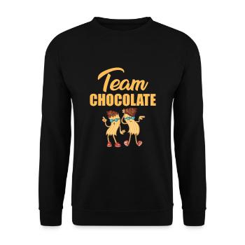 Team Schokolade - Unisex Pullover - Schwarz - Vorne - Alina (178cm) & Michal (187cm)