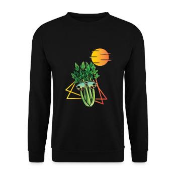 Celery Retro - Unisex Sweatshirt - black - Front - Alina (178cm) & Michal (187cm)