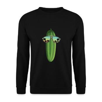 Gurke - Unisex Pullover - Schwarz - Vorne - Alina (178cm) & Michal (187cm)