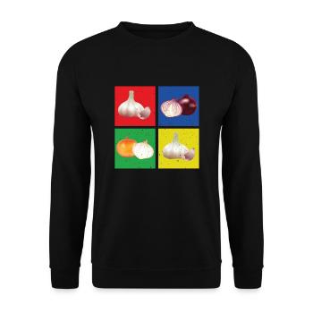 Oignon et ail - Sweat-shirt Unisexe - noir - Devant - Alina (178cm) & Michal (187cm)