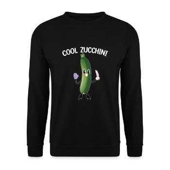 Coole Zucchini - Unisex Pullover - Schwarz - Vorne - Alina (178cm) & Michal (187cm)