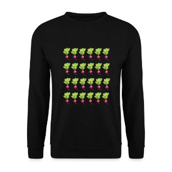 Radieschen - Unisex Pullover - Schwarz - Vorne - Alina (178cm) & Michal (187cm)