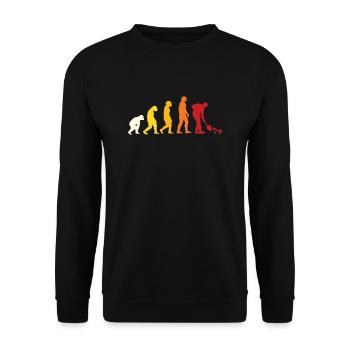 Pilzsammler Evolution - Unisex Pullover - Schwarz - Vorne - Alina (178cm) & Michal (187cm)