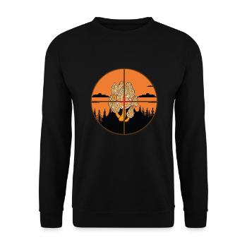 Chasse aux morilles - Sweat-shirt Unisexe - noir - Devant - Alina (178cm) & Michal (187cm)