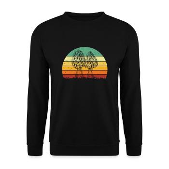 Morels - Unisex Sweatshirt - black - Front - Alina (178cm) & Michal (187cm)