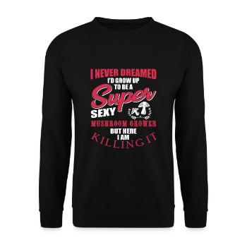 Producteur de champignons - Sweat-shirt Unisexe - noir - Devant - Alina (178cm) & Michal (187cm)