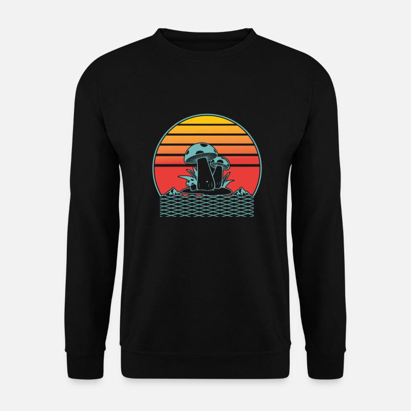 Champignons Rétro - Sweat-shirt Unisexe - noir