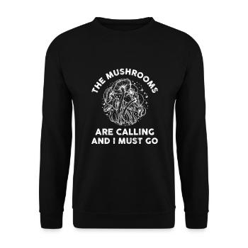 Die Pilze Rufen - Unisex Pullover - Schwarz - Vorne - Alina (178cm) & Michal (187cm)