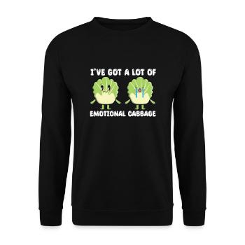 Lustiges Kohl Geschenk - Unisex Pullover - Schwarz - Vorne - Alina (178cm) & Michal (187cm)