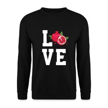 I love pomegranate - Unisex Sweatshirt - black - Front - Alina (178cm) & Michal (187cm)