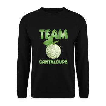 Team Cantaloupe-Melone - Unisex Pullover - Schwarz - Vorne - Alina (178cm) & Michal (187cm)