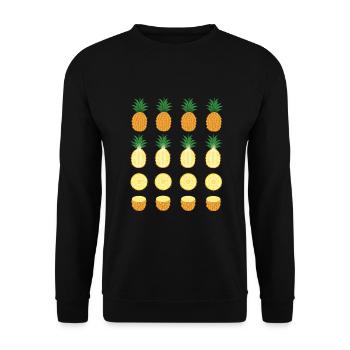 Ananas - Unisex Pullover - Schwarz - Vorne - Alina (178cm) & Michal (187cm)