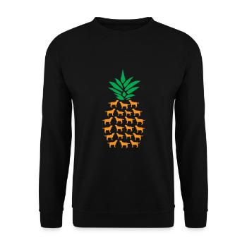 Pineapple Dogs - Unisex Sweatshirt - black - Front - Alina (178cm) & Michal (187cm)