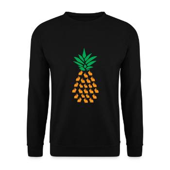 Ananas Häschen - Unisex Pullover - Schwarz - Vorne - Alina (178cm) & Michal (187cm)