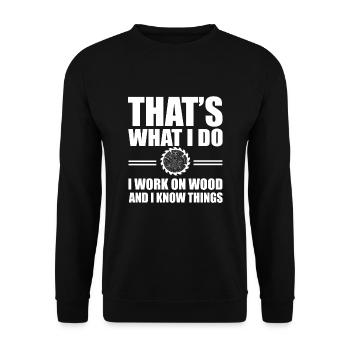 Tischler Spruch - Unisex Pullover - Schwarz - Vorne - Alina (178cm) & Michal (187cm)