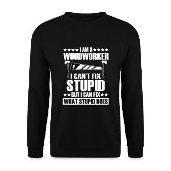 Menuisiers - Sweat-shirt Unisexe - noir - Devant - Alina (178cm) & Michal (187cm)