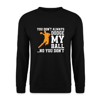 Chemise de joueur de Dodgeball - Sweat-shirt Unisexe - noir - Devant - Alina (178cm) & Michal (187cm)