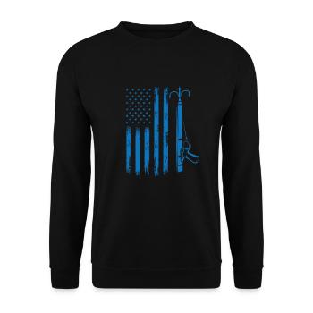 Spearfishing USA - Unisex Sweatshirt - black - Front - Alina (178cm) & Michal (187cm)