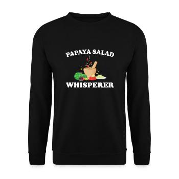 Papaya Salat Flüsterer - Unisex Pullover - Schwarz - Vorne - Alina (178cm) & Michal (187cm)