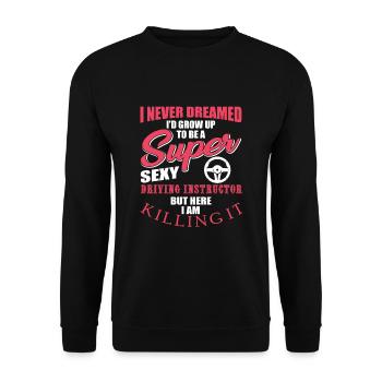 Driving instructor - Unisex Sweatshirt - black - Front - Alina (178cm) & Michal (187cm)