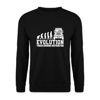 Truck Driving Instructor - Unisex Sweatshirt - black - Front - Alina (178cm) & Michal (187cm)