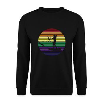 Bogenfischen - Unisex Pullover - Schwarz - Vorne - Alina (178cm) & Michal (187cm)