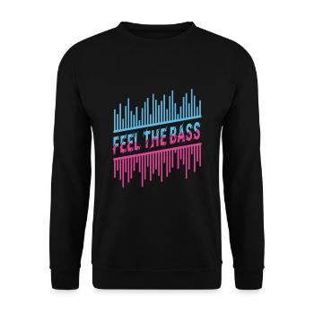 Ressentez la basse DJ Techno House Dance Music - Sweat-shirt Unisexe - noir - Devant - Alina (178cm) & Michal (187cm)