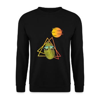 Retro 80s jackfruit - Unisex Sweatshirt - black - Front - Alina (178cm) & Michal (187cm)