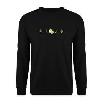 Pomelo Herzschlag - Unisex Pullover - Schwarz - Vorne - Alina (178cm) & Michal (187cm)